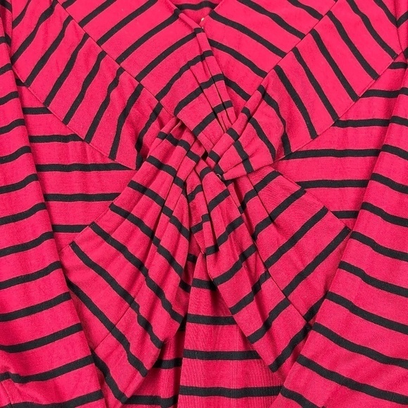 Cable & Gauge Womens Blouse Red Black Stripe Large - Picture 4 of 9